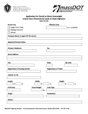 mass overweight permit application.